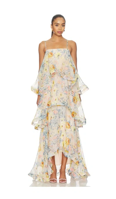 Elliatt Armani Tiered Maxi Dress In Yellow