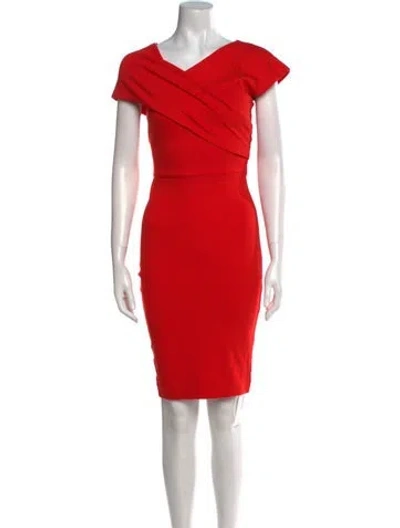 Pre-owned Elliatt Asymmetrical Knee-length Dress In Red