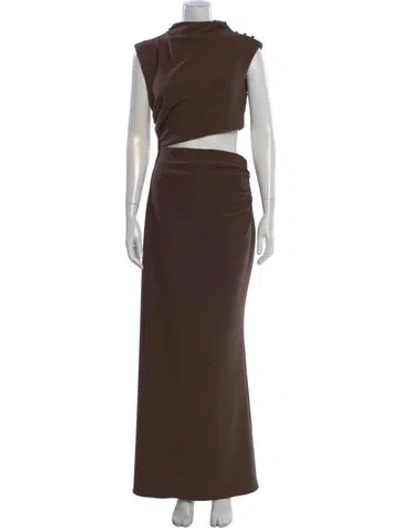 Pre-owned Elliatt Asymmetrical Long Dress In Brown