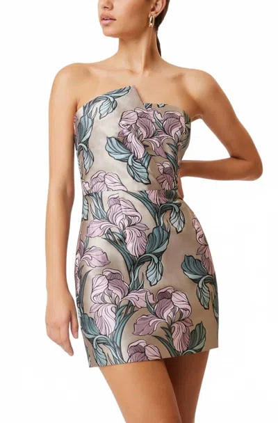 Elliatt Audrey Strapless Mini Dress In Floral In Gray