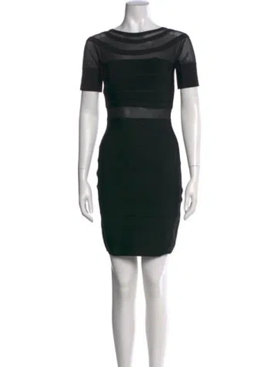 Pre-owned Elliatt Bateau Neckline Mini Dress In Black