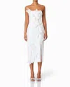 Elliatt Bethany Strapless Floral Midi Dress In White