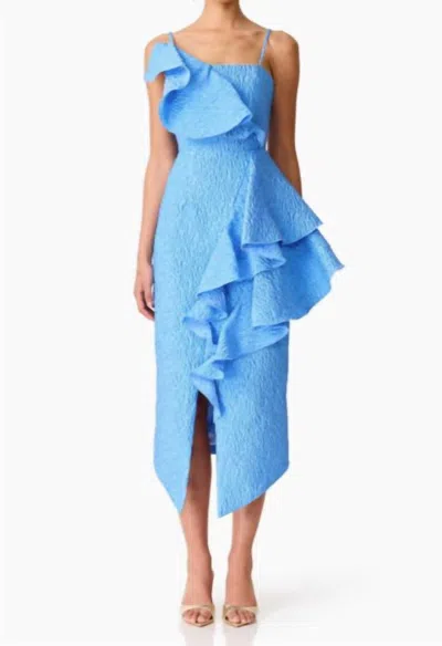 Elliatt Briallen Jacquard Midi Dress In Blue