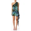 Elliatt Briony Floral One-shoulder Minidress In Multi