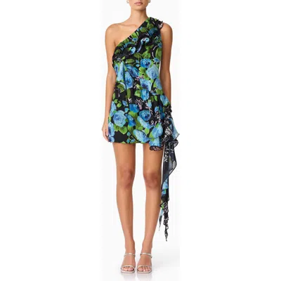 Elliatt Briony Floral One-shoulder Minidress In Multi
