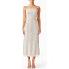 Elliatt Cali Strapless Lace Midi Dress In Ivorygold