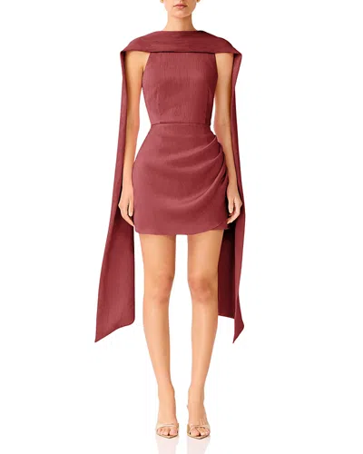 Elliatt Calista Neck Scarf Mini Dress In Brown