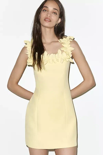 Elliatt Cara 3d Floral Mini Dress In Yellow