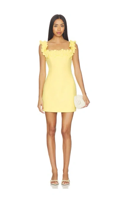 Elliatt Cara Square Neck Mini Dress In Yellow