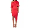 Elliatt Carson One-shoulder Satin Dress In Red
