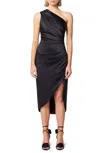 Elliatt Cassini One-shoulder Midi Dress In Black In Black