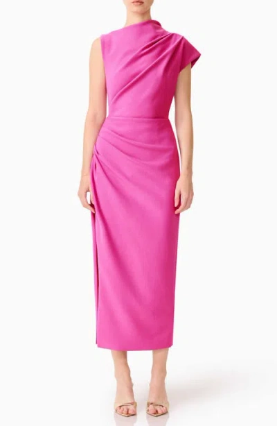 Elliatt Chantal Asymmetric Neck Cocktail Dress In Pink