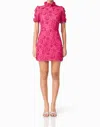 Elliatt Claudia Short Sleeve Mini Dess In Fuchsia In Pink