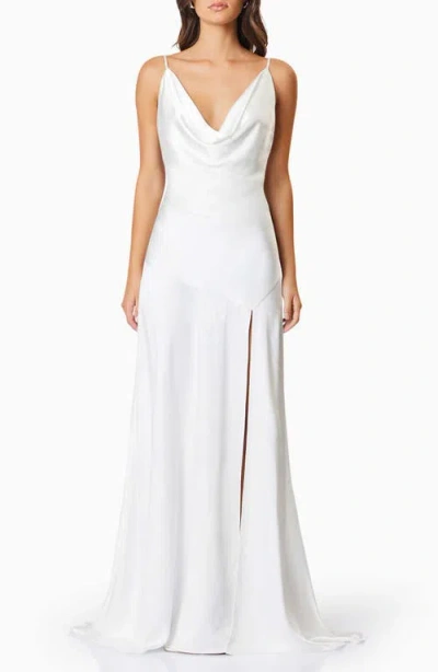 Elliatt Clementine Satin Gown In White