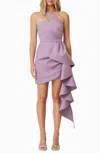 Elliatt Convergence Ruffle One-shoulder Sheath Minidress In Multi