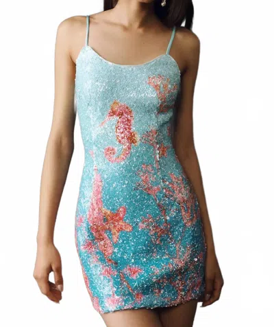 Elliatt Coral Fitted Mini Dress In Blue Multi