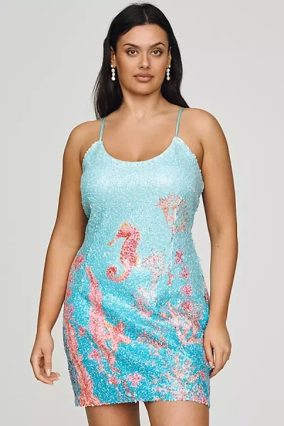Elliatt Coral Sequin Mini Dress In Blue