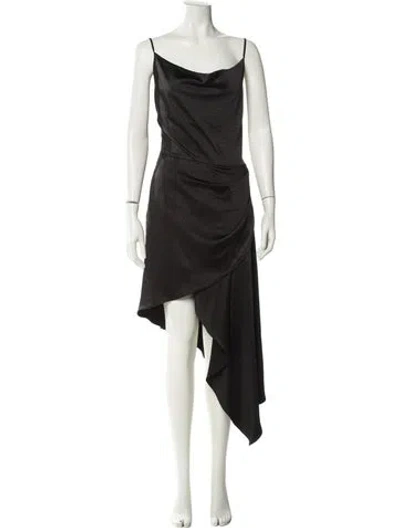 Pre-owned Elliatt Cowl Neck Long Dress In Black