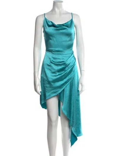 Pre-owned Elliatt Cowl Neck Long Dress In Blue