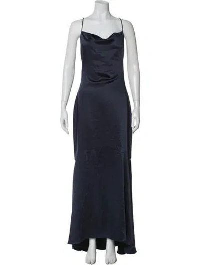 Pre-owned Elliatt Cowl Neck Long Dress In Blue