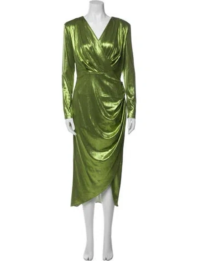 Pre-owned Elliatt Cowl Neck Long Dress In Green