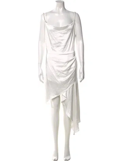 Pre-owned Elliatt Cowl Neck Long Dress In Neutral