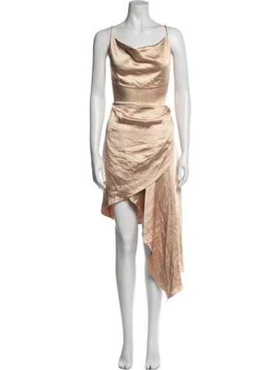 Pre-owned Elliatt Cowl Neck Long Dress In Neutral