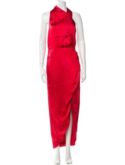 Pre-owned Elliatt Cowl Neck Long Dress In Red