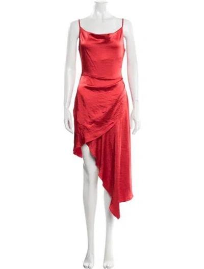 Pre-owned Elliatt Cowl Neck Long Dress In Red
