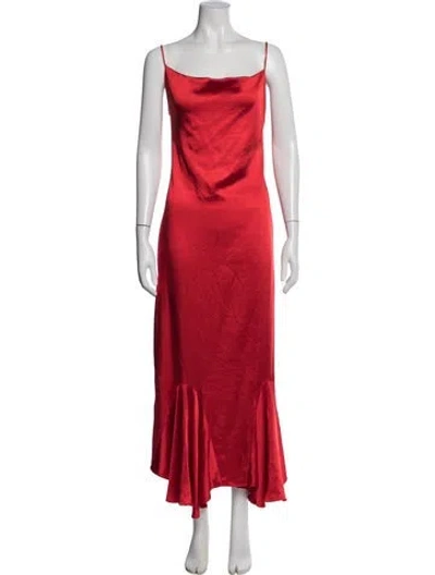 Pre-owned Elliatt Cowl Neck Long Dress In Red