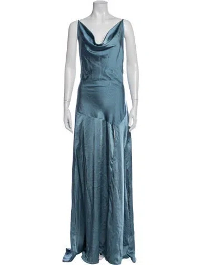 Pre-owned Elliatt Cowl Neck Long Dress W/ Tags In Blue