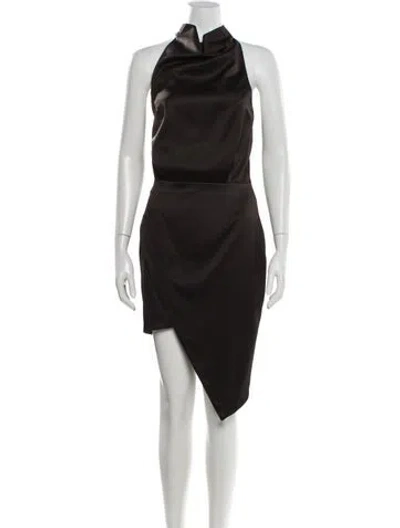 Pre-owned Elliatt Cowl Neck Midi Length Dress In Black