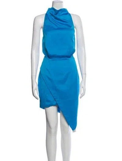 Pre-owned Elliatt Cowl Neck Midi Length Dress In Blue