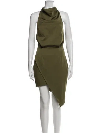 Pre-owned Elliatt Cowl Neck Midi Length Dress In Green