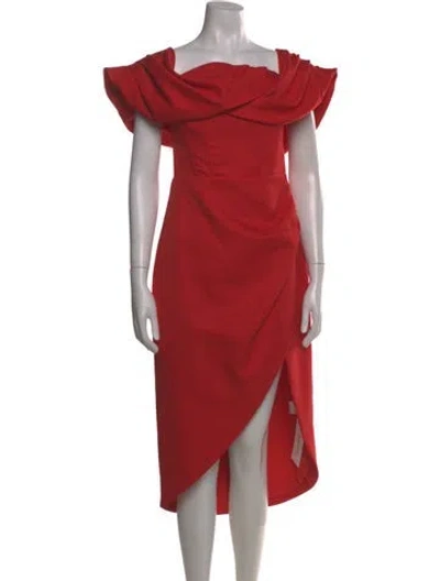 Pre-owned Elliatt Cowl Neck Midi Length Dress In Red