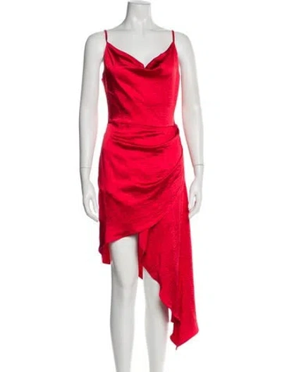 Pre-owned Elliatt Cowl Neck Midi Length Dress In Red