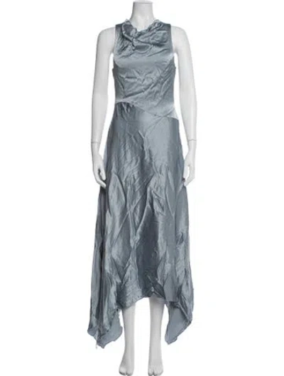 Pre-owned Elliatt Cowl Neck Midi Length Dress W/ Tags In Blue