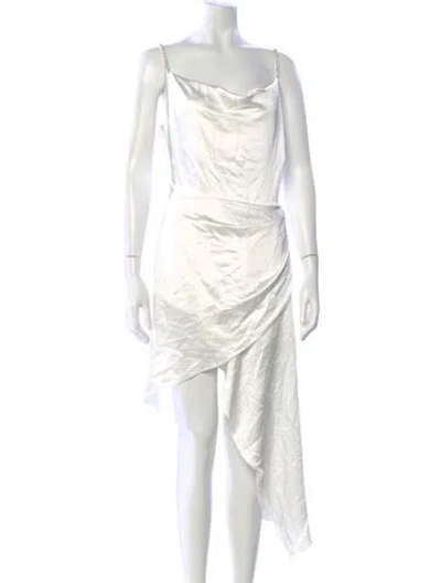 Pre-owned Elliatt Cowl Neck Midi Length Dress W/ Tags In White