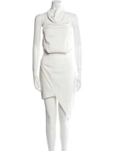 Pre-owned Elliatt Cowl Neck Midi Length Dress In White