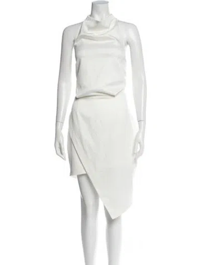 Pre-owned Elliatt Cowl Neck Midi Length Dress In White