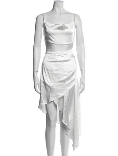 Pre-owned Elliatt Cowl Neck Midi Length Dress In White