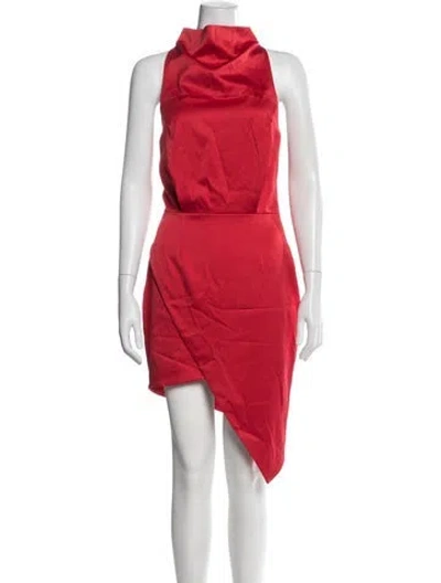 Pre-owned Elliatt Cowl Neck Mini Dress In Red