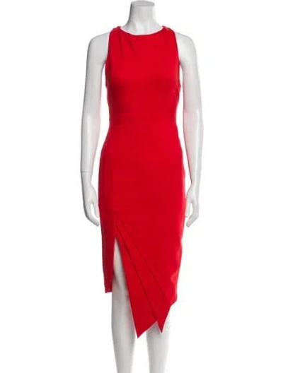 Pre-owned Elliatt Crew Neck Knee-length Dress In Red