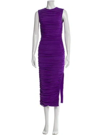 Pre-owned Elliatt Crew Neck Long Dress In Purple