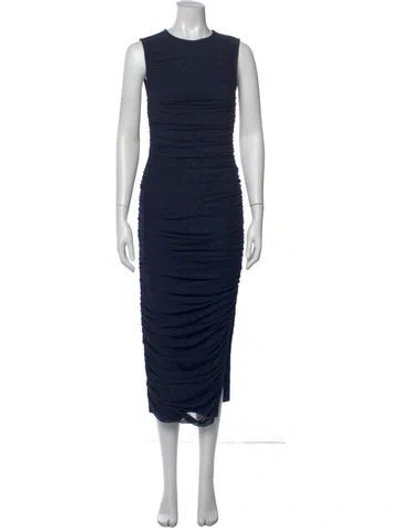 Pre-owned Elliatt Crew Neck Midi Length Dress In Blue