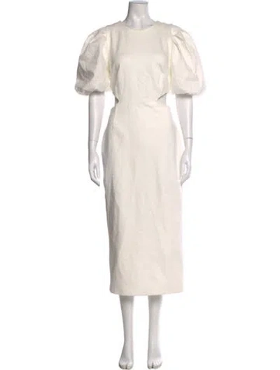 Pre-owned Elliatt Crew Neck Midi Length Dress In Neutral