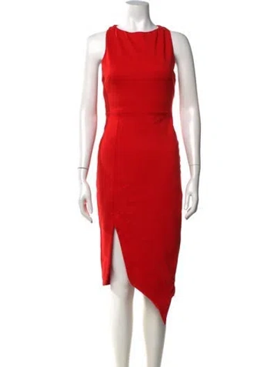 Pre-owned Elliatt Crew Neck Midi Length Dress In Red