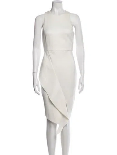 Pre-owned Elliatt Crew Neck Midi Length Dress In White