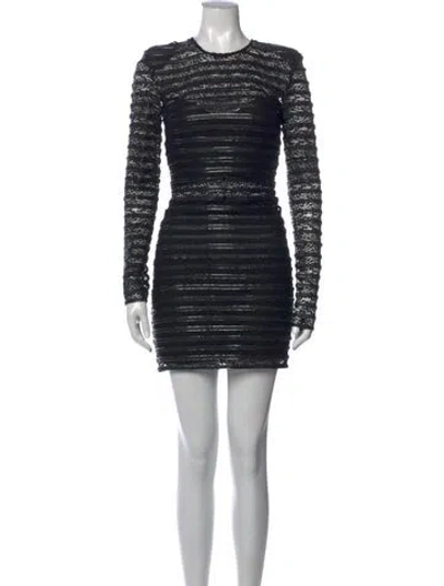 Pre-owned Elliatt Crew Neck Mini Dress In Black