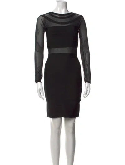 Pre-owned Elliatt Crew Neck Mini Dress In Black